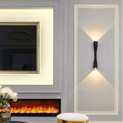 Modern black curved wall sconce outdoor waterproof porch light