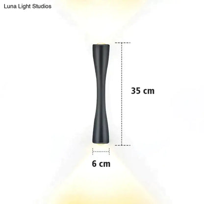 Modern black curved wall sconce outdoor waterproof porch light