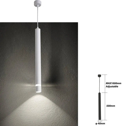 Modern black cylinder pipe pendant light for dining room kitchen