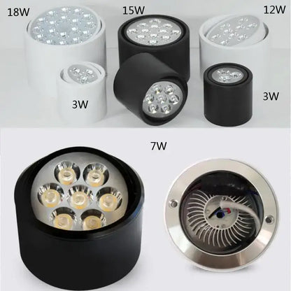 Modern black cylindrical dimmable ceiling spot light kitchen downlight