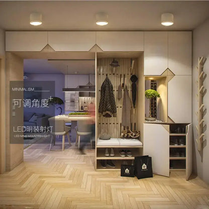 Modern black cylindrical dimmable ceiling spot light kitchen downlight