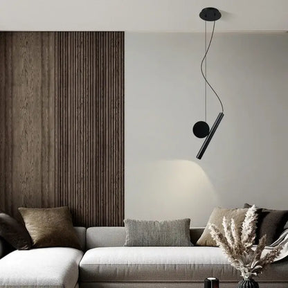 Modern black cylindrical led pendant lamps for dining room