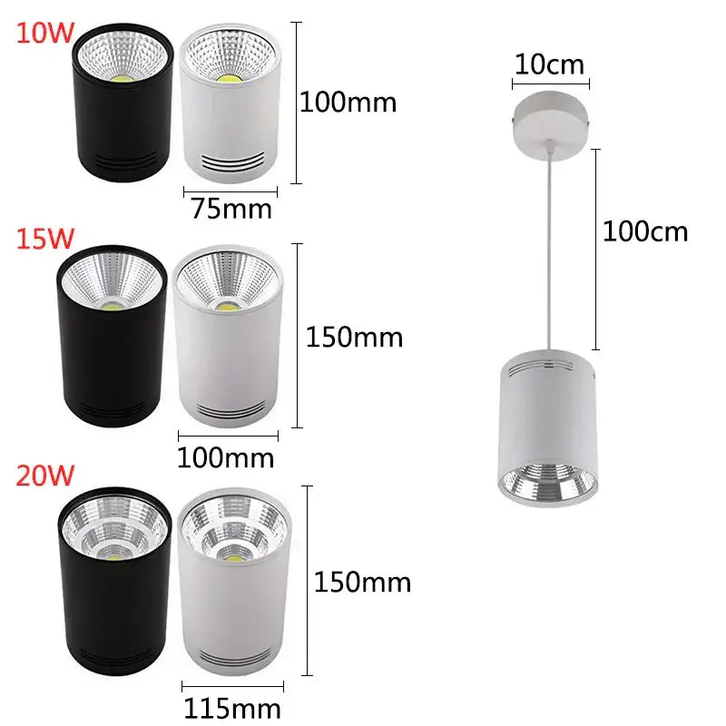 Modern black cylindrical pendant ceiling spot light for kitchen