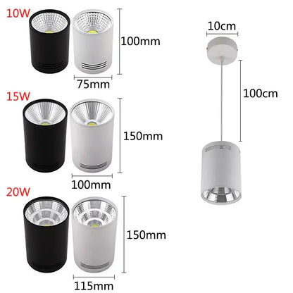 Modern black cylindrical pendant ceiling spot light for kitchen