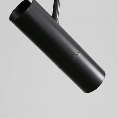 Modern black cylindrical pendant light bedroom adjustable spotlight