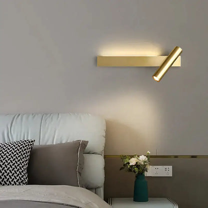 Modern black cylindrical wall light bedroom reading lamp