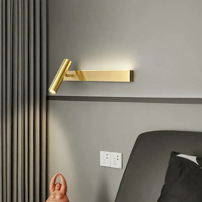 Modern black cylindrical wall light bedroom reading lamp