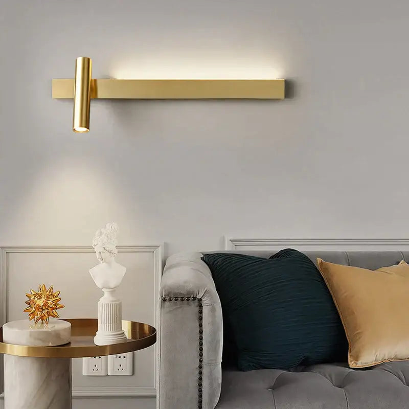 Modern black cylindrical wall light bedroom reading lamp