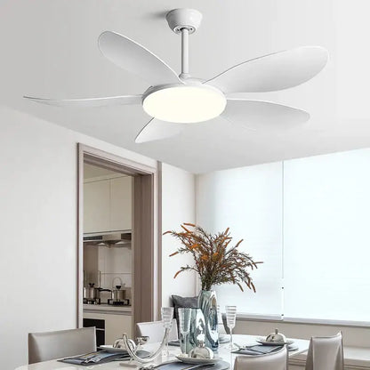 Modern black dc ceiling fan light with wood blades for bedroom