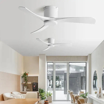 Modern black dc motor ceiling fan with remote control dining room