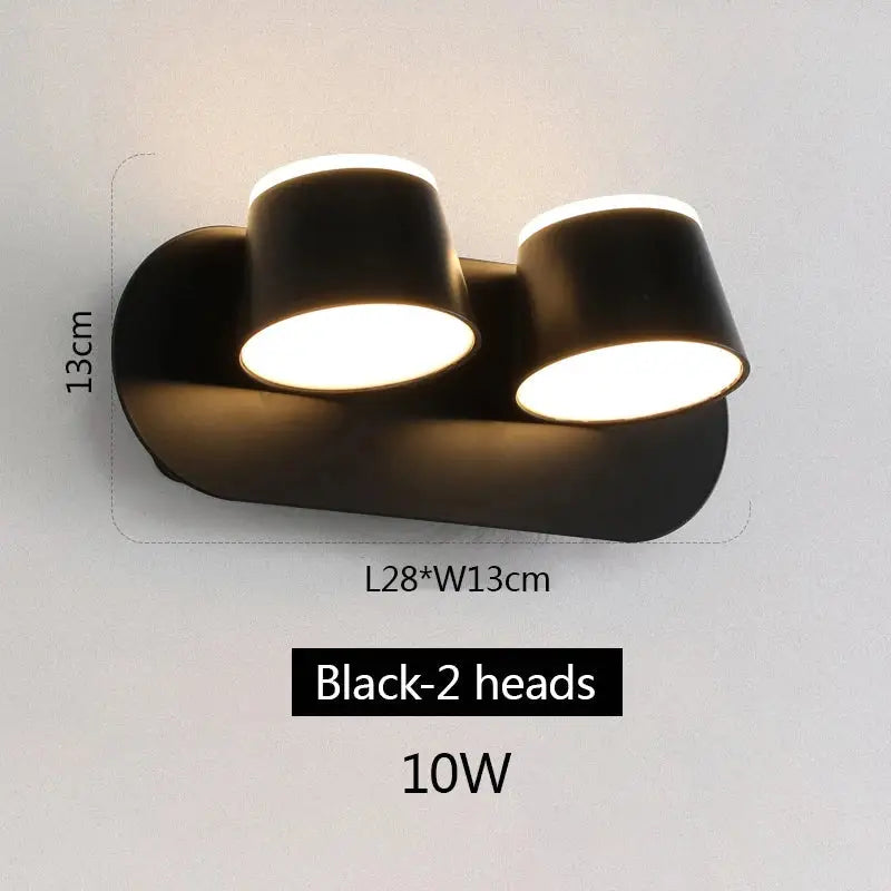 Modern black adjustable led wall lamp bedroom sconce