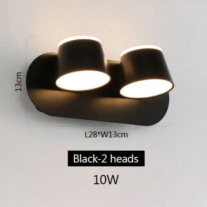 Modern black adjustable led wall lamp bedroom sconce