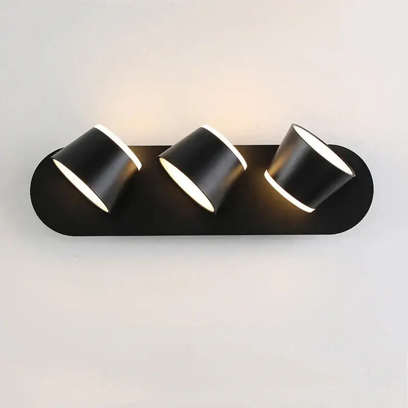 Modern black adjustable led wall lamp bedroom sconce