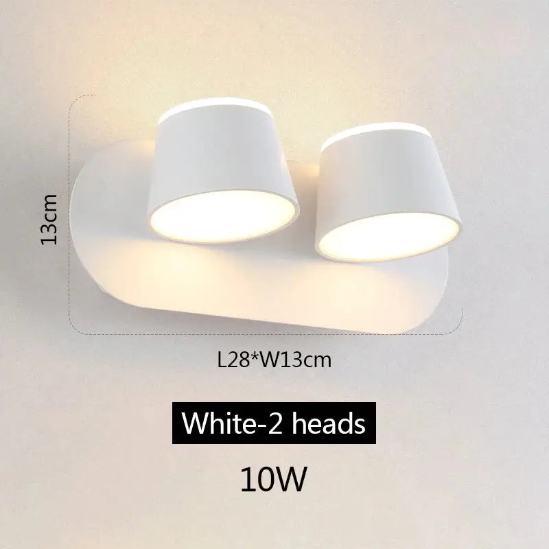 Modern black adjustable led wall lamp bedroom sconce