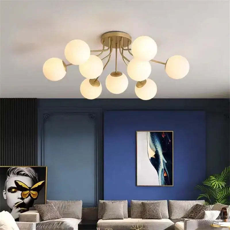 Modern black bubble glass led ceiling light living room