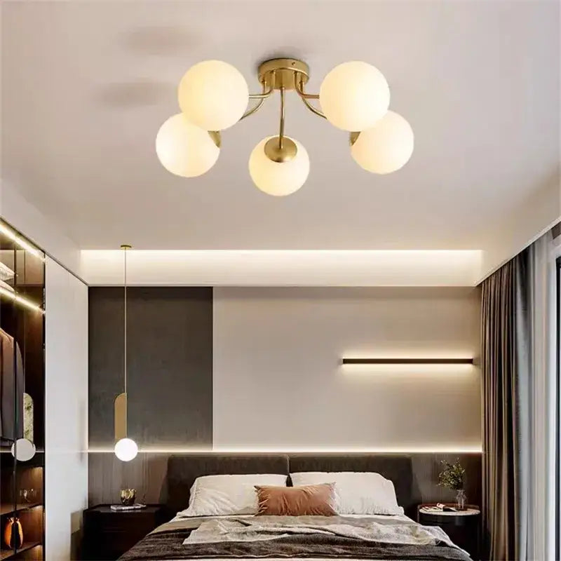 Modern black bubble glass led ceiling light living room