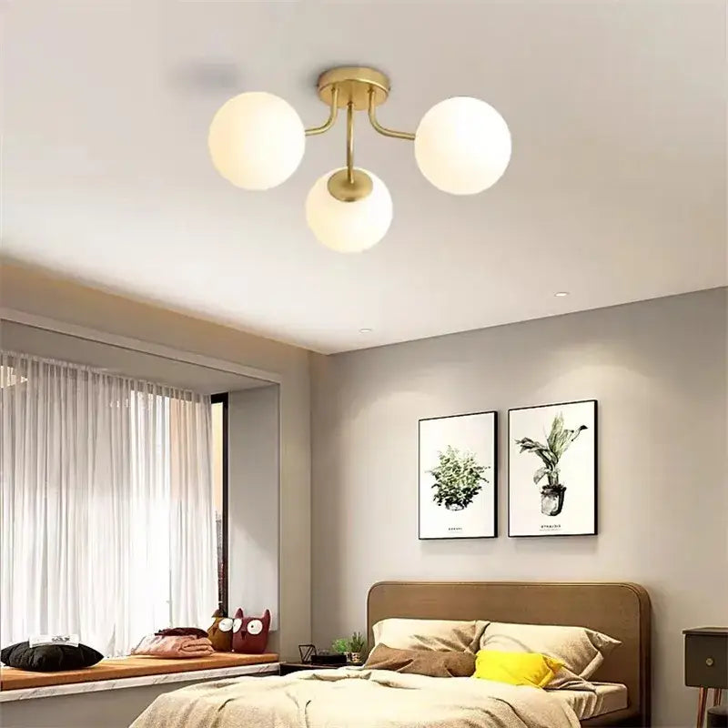 Modern black bubble glass led ceiling light living room
