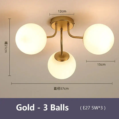 Modern black bubble glass led ceiling light living room