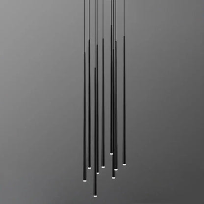 Modern black conical chandelier stair lamp kitchen lighting