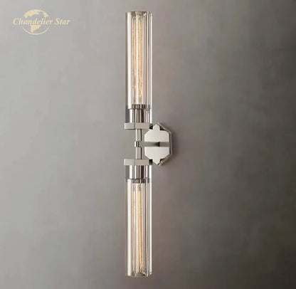 Modern black crystal hexagonal sconce for living room