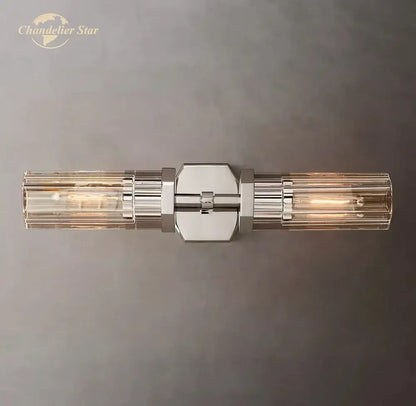 Modern black crystal hexagonal sconce for living room