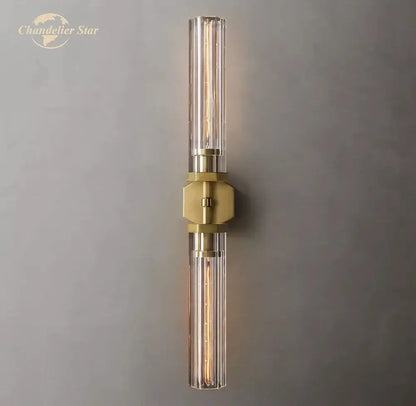 Modern black crystal hexagonal sconce for living room