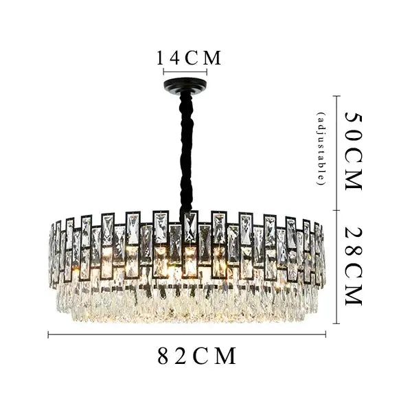 Modern black crystal led chandelier dining room light