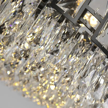 Modern black crystal led chandelier dining room light