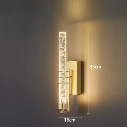 Modern black crystal wall light bedroom led sconce