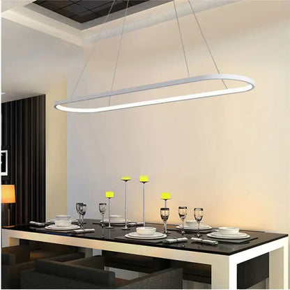 Modern black designer oval pendant lamp for dining room
