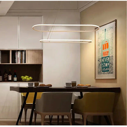 Modern black designer oval pendant lamp for dining room