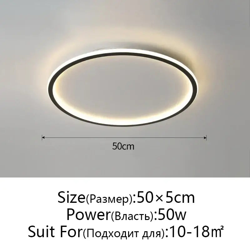 Modern black dimmable led ceiling light living room