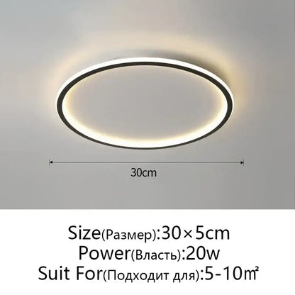 Modern black dimmable led ceiling light living room