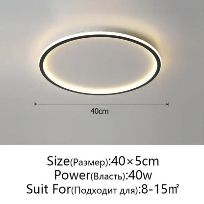 Modern black dimmable led ceiling light living room