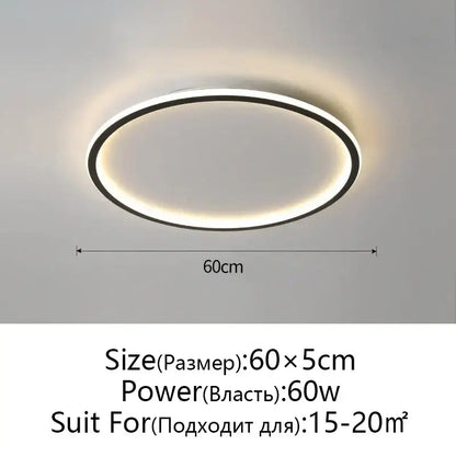 Modern black dimmable led ceiling light living room