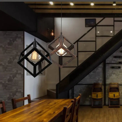 Modern black decorbites geometric led cube pendant kitchen light