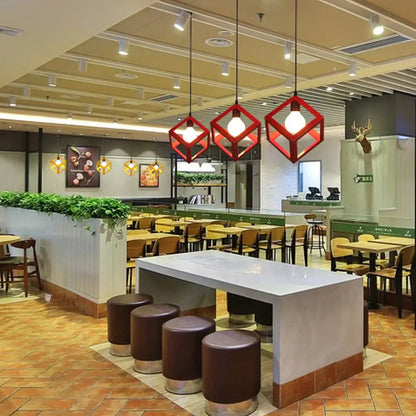 Modern black decorbites geometric led cube pendant kitchen light