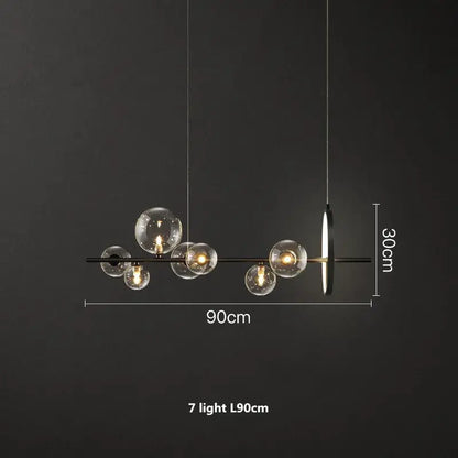Modern black glass ball g9 led chandelier dining room