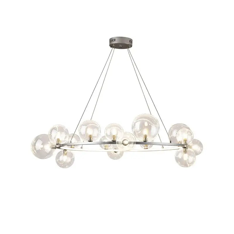 Modern black glass ball g9 led chandelier dining room