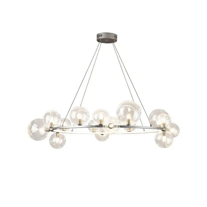 Modern black glass ball g9 led chandelier dining room