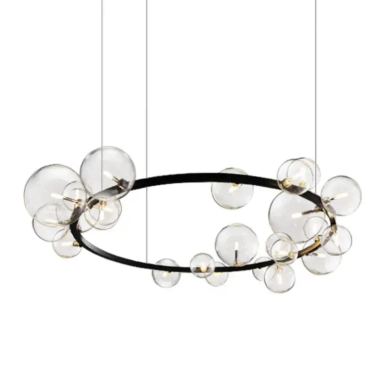 Modern black glass ball g9 led chandelier dining room