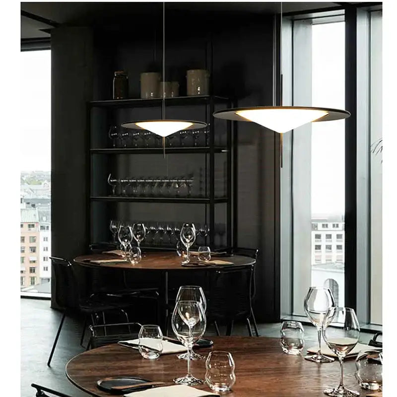 Modern black designer ufo chandelier living room pendant light