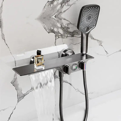 Modern black digital display shower mixer bathroom temperature panel
