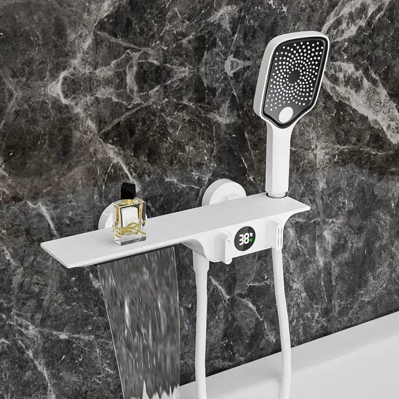 Modern black digital display shower mixer bathroom temperature panel