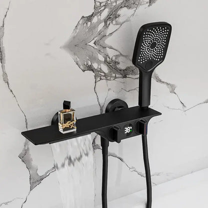 Modern black digital display shower mixer bathroom temperature panel