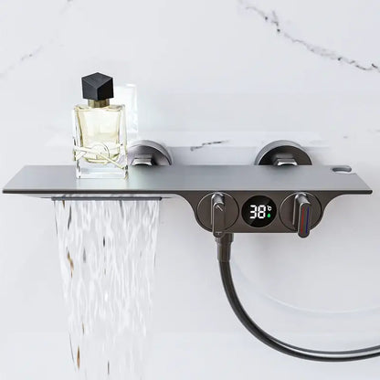 Modern black digital display shower mixer bathroom temperature panel