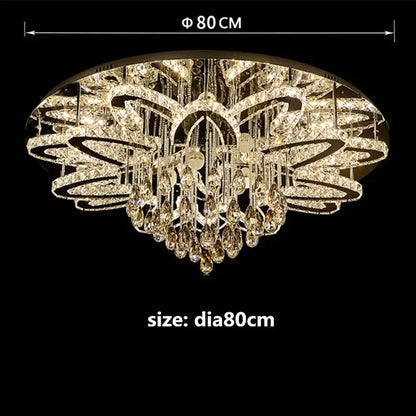 Modern black dimmable led crystal chandelier dining room light