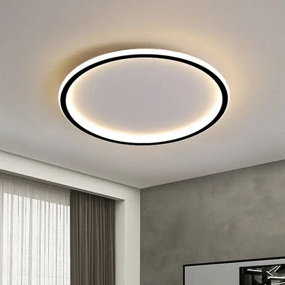 Modern black dimmable led ring ceiling light for living room