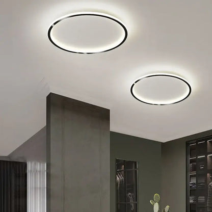 Modern black dimmable led ring ceiling light for living room