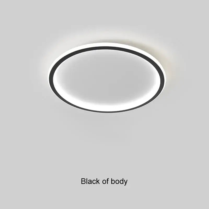 Modern black dimmable led ring ceiling light for living room